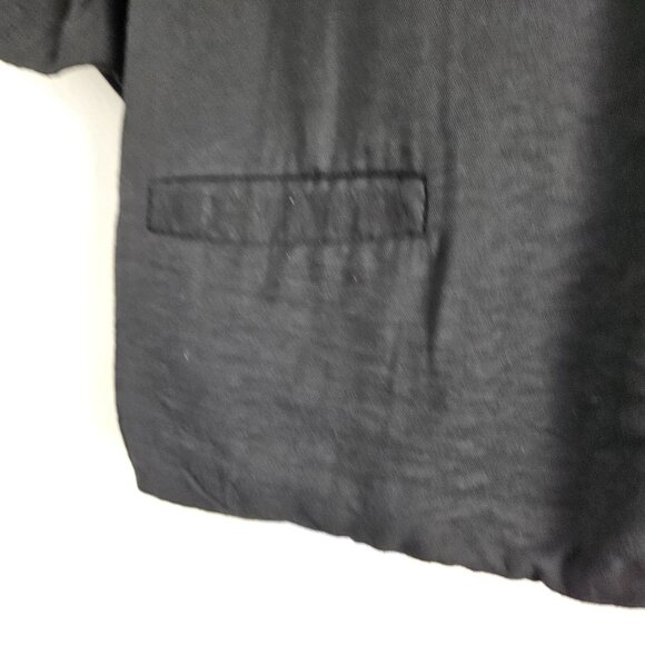 Lauren Conrad Size 12 Womens Black Open-Front Blazer Jacket 3/4 Ruched Sleeves - Picture 6 of 8